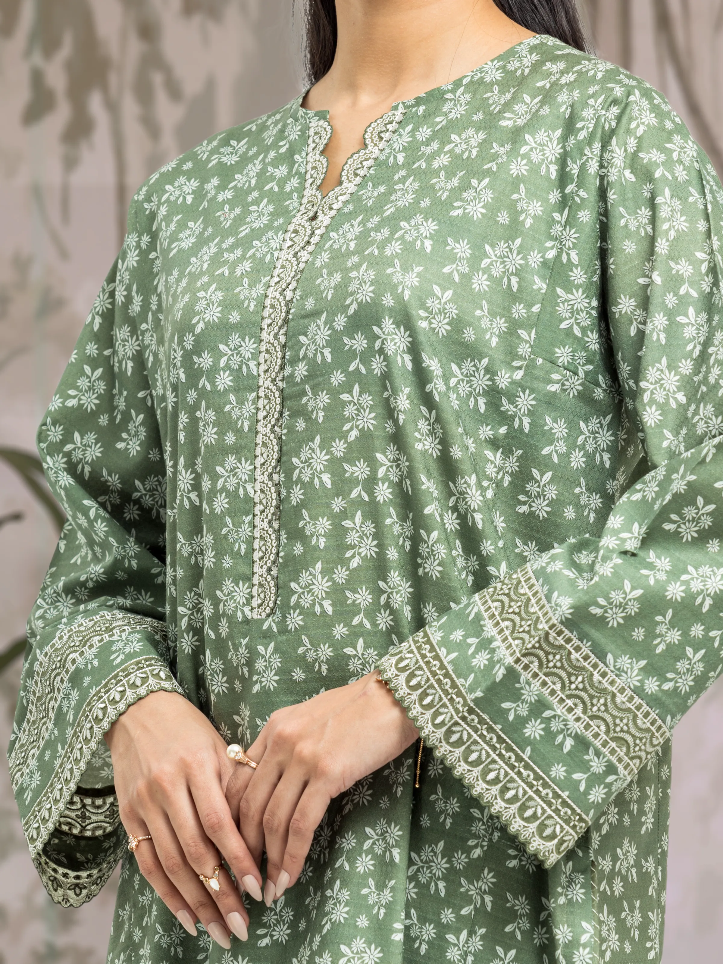 Embroidered Dobby Suit - EWU5V7-30360-3P - Image 3