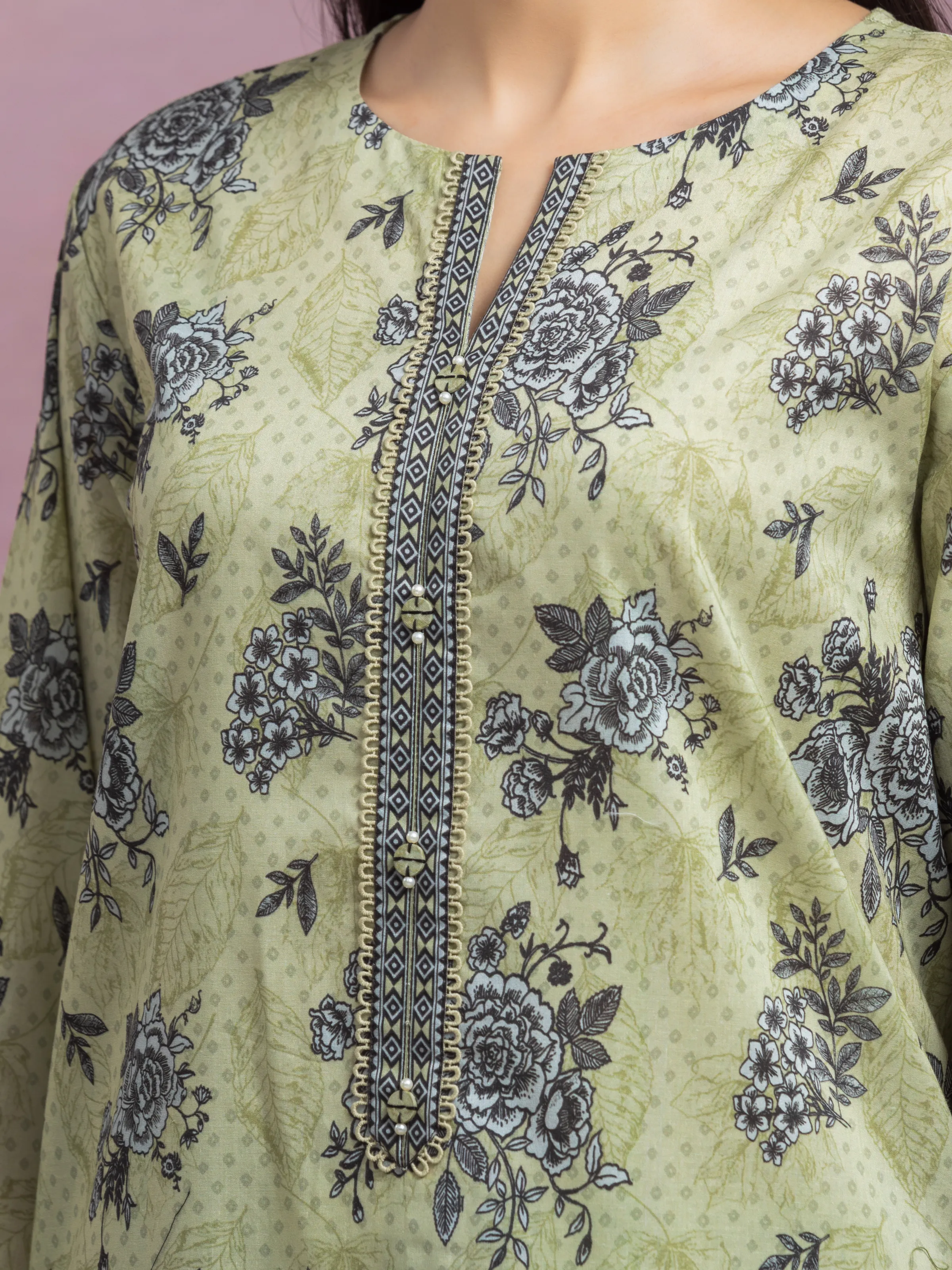 Printed Lawn Suit - EWU5A1-35067-3P - Image 3