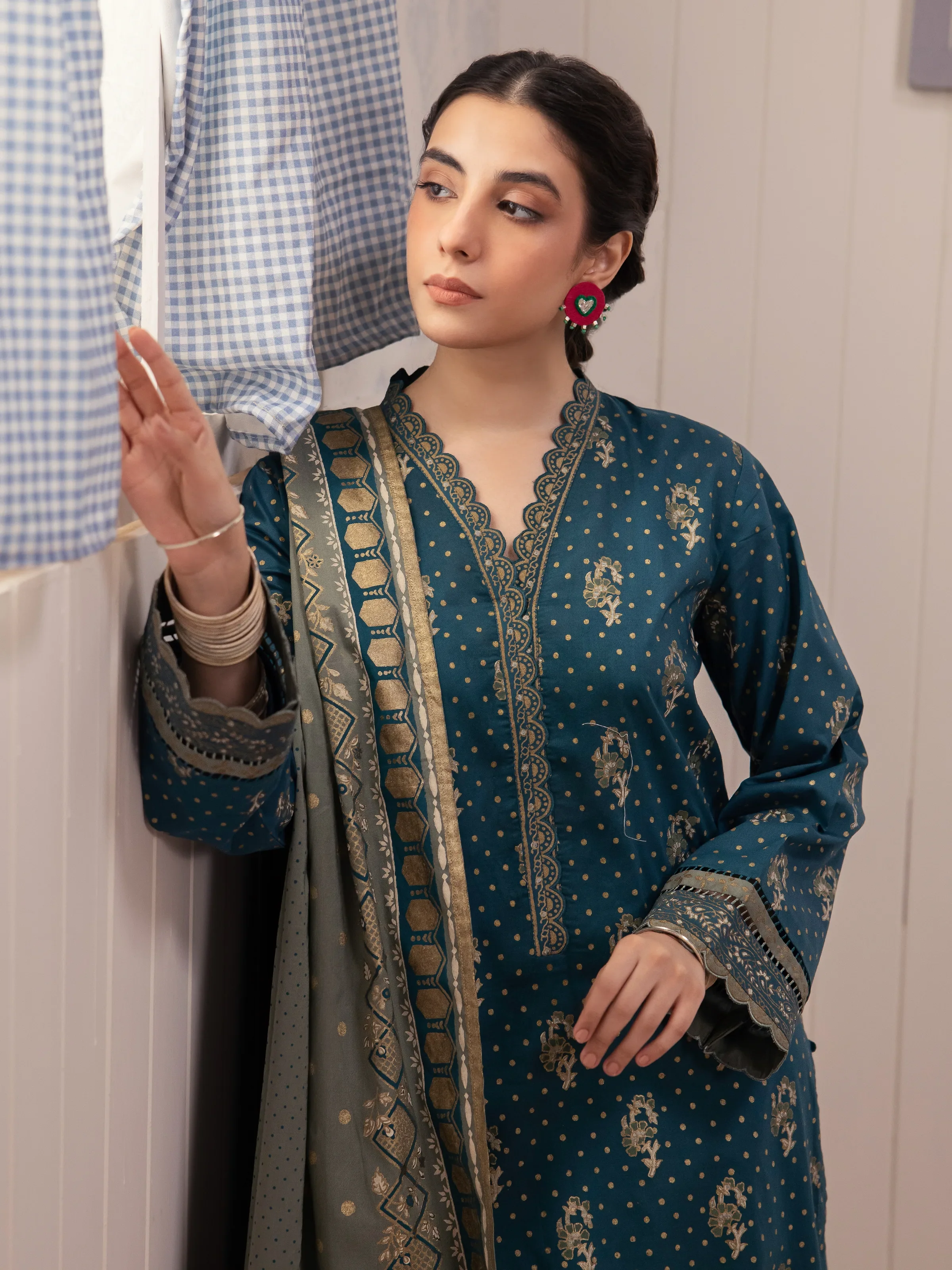 Block Print Cambric Suit - EWU24M1-057 - Image 4