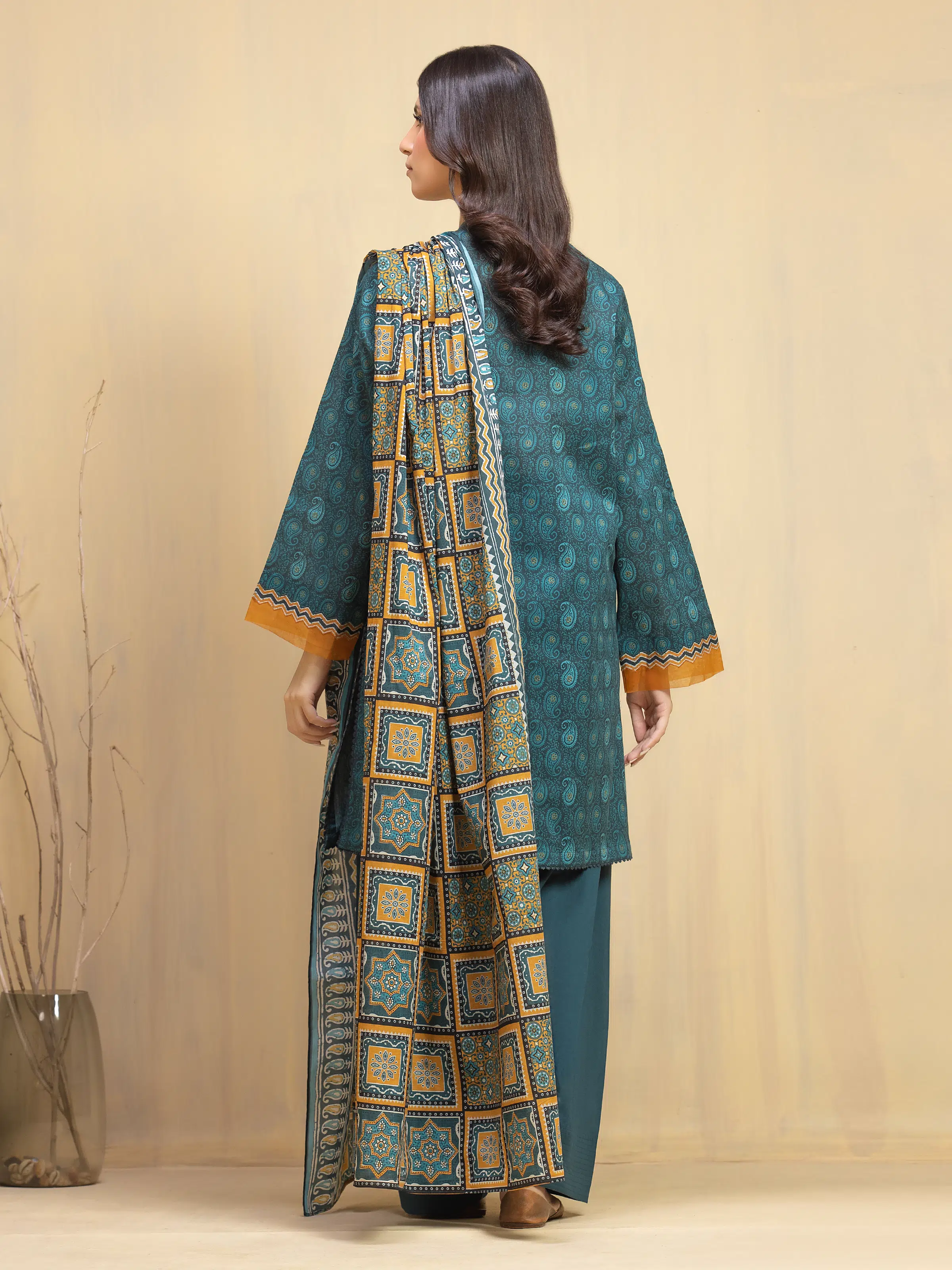 Printed Khaddar Suit - EWU5A3-35992-3P - Image 6