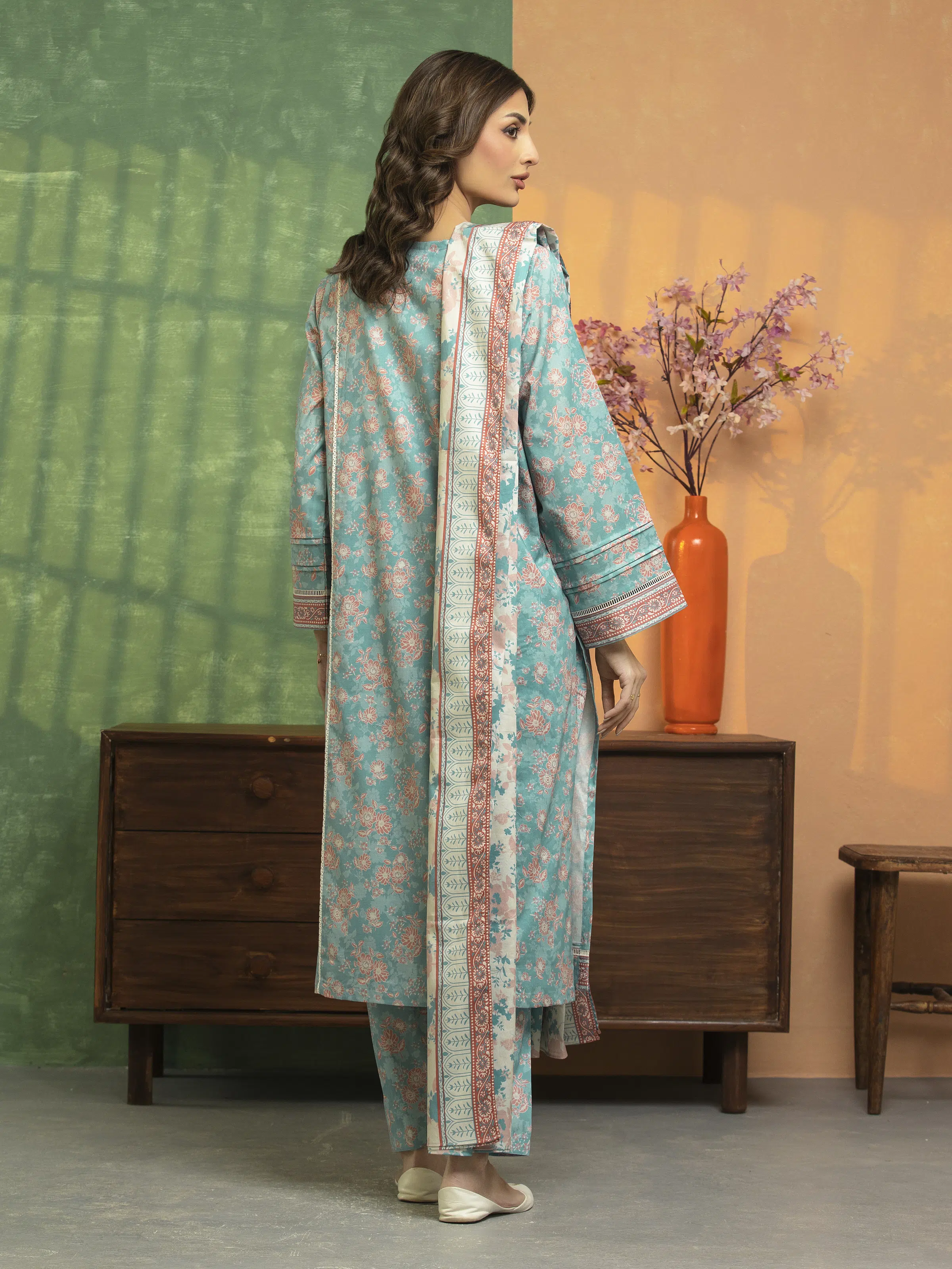 Printed Lawn Suit - EWU5A1-35100-3P - Image 2