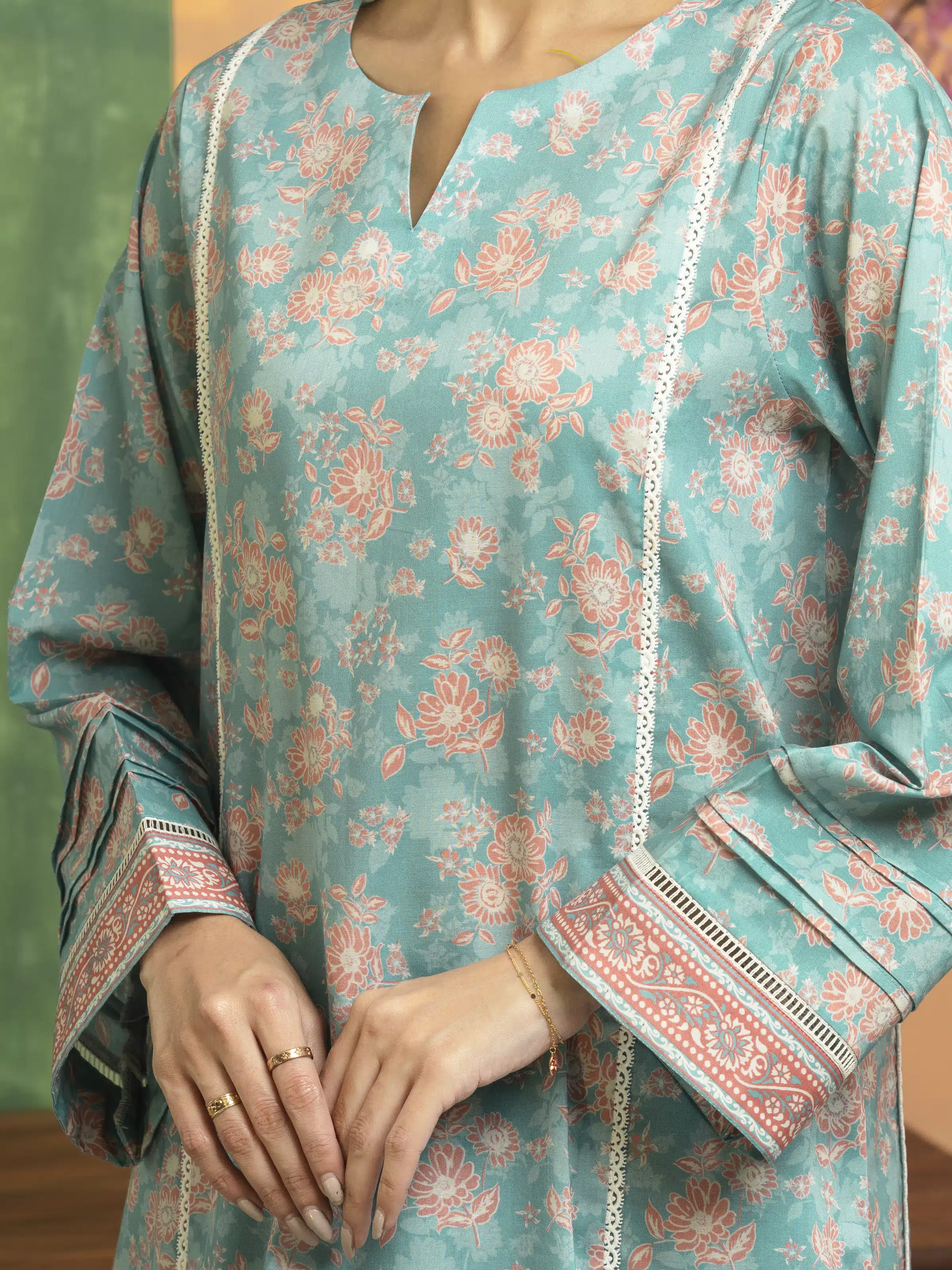 Printed Lawn Suit - EWU5A1-35100-3P - Image 4