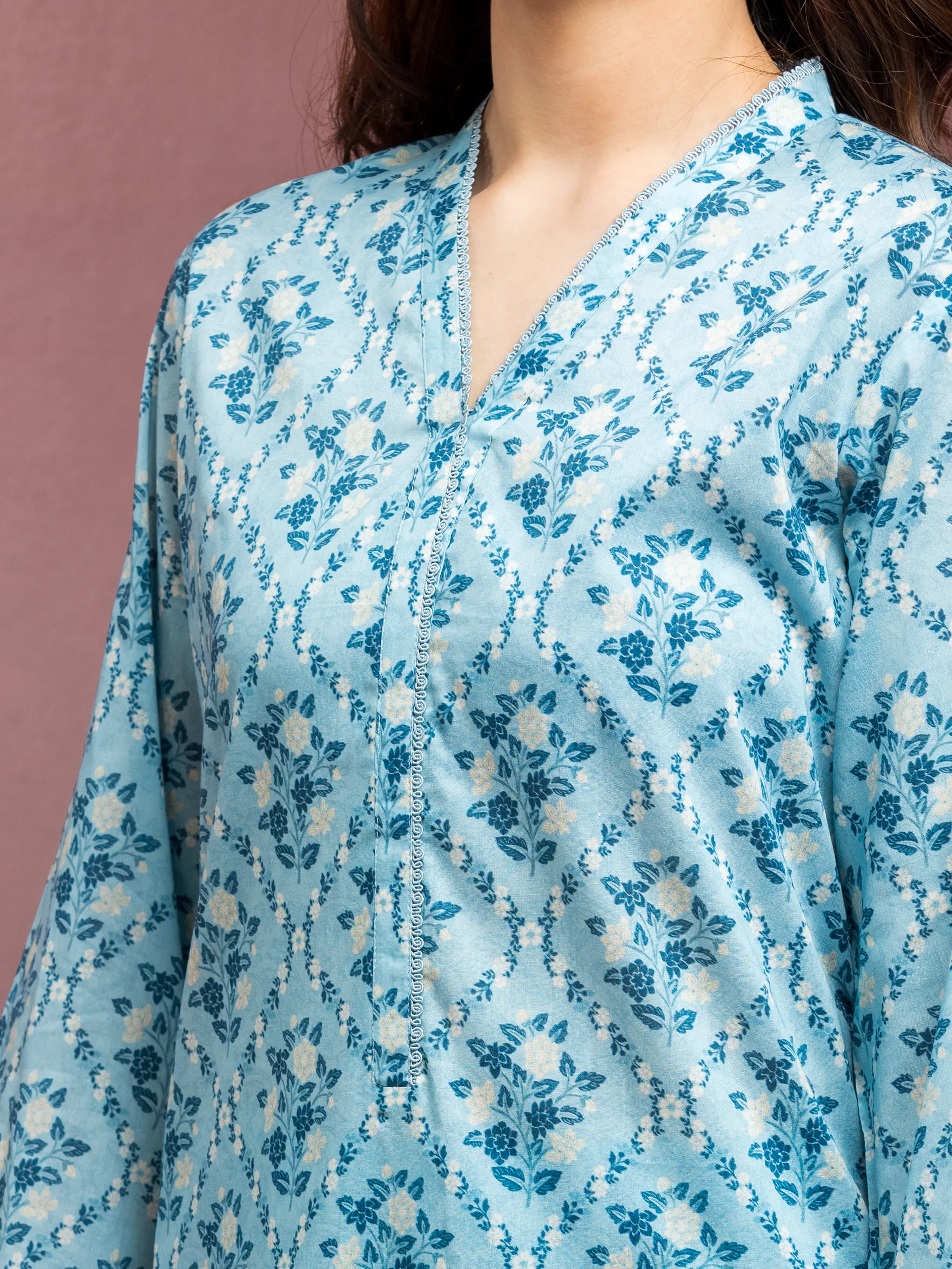 Printed Lawn Suit - EWU5A1-35110-3P - Image 5