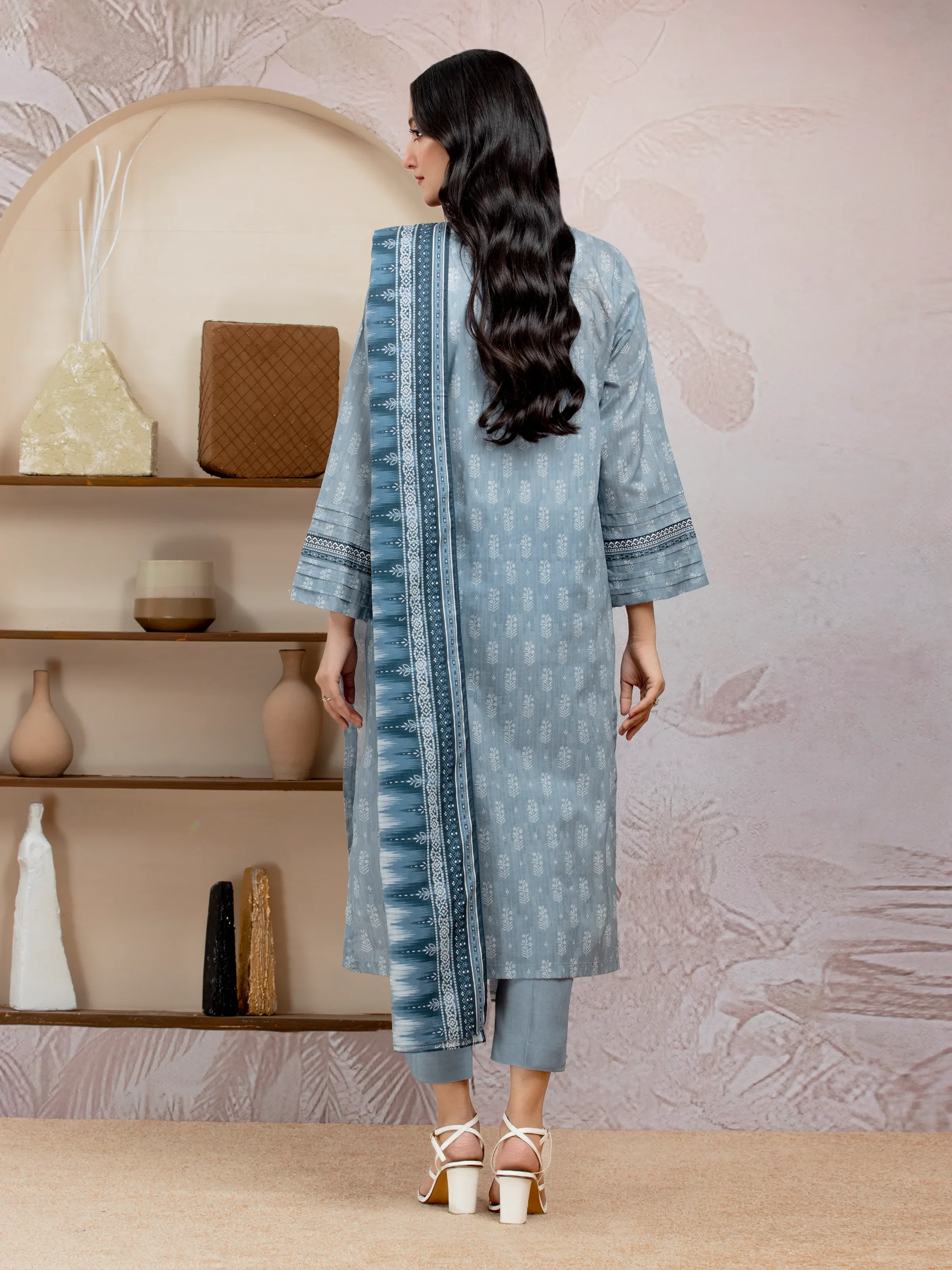 Printed Lawn Suit - EWU5A1-35216-3P - Image 2