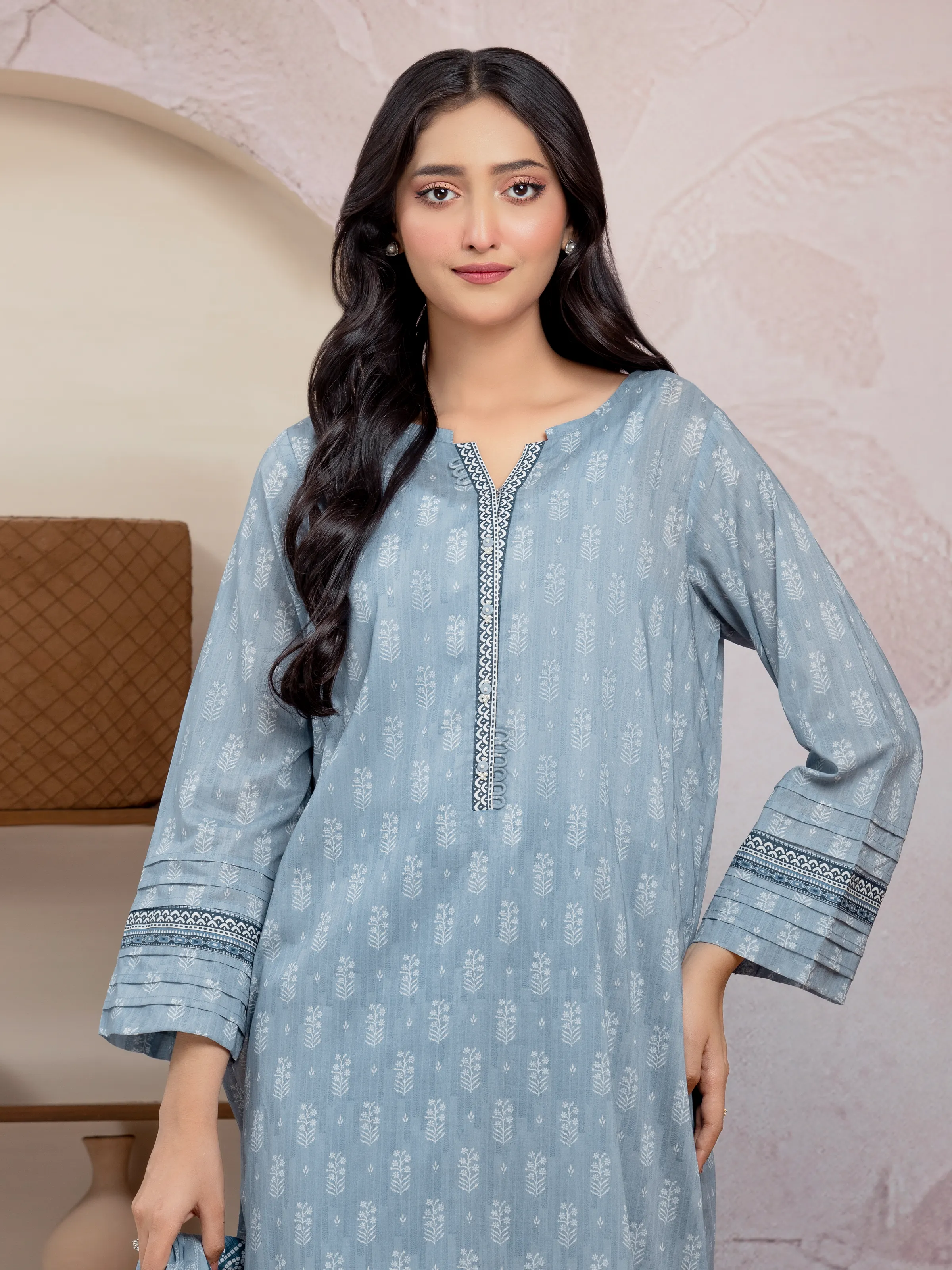 Printed Lawn Suit - EWU5A1-35216-3P - Image 3