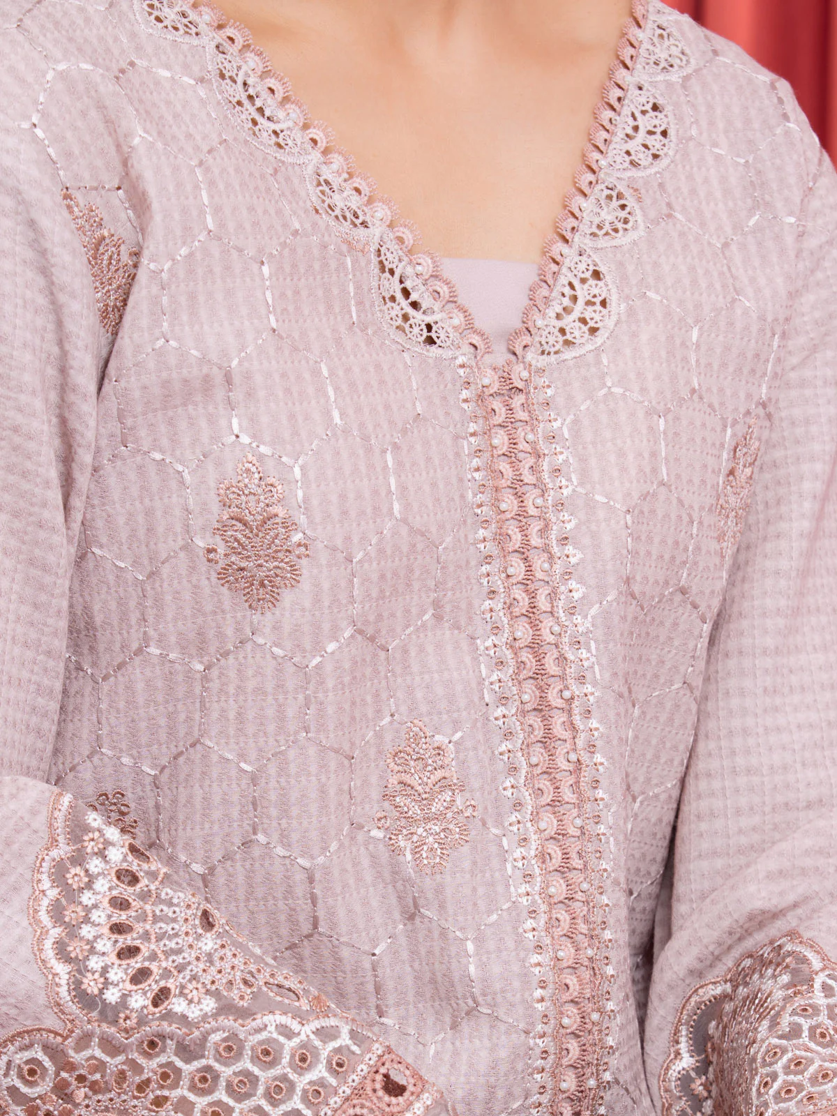 Embroidered Dobby Suit - EWU24V7-28636-3P - Image 4