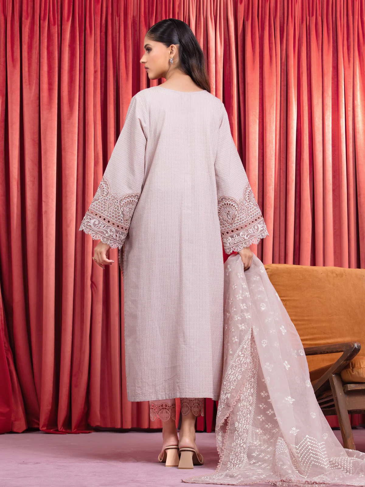 Embroidered Dobby Suit - EWU24V7-28636-3P - Image 7