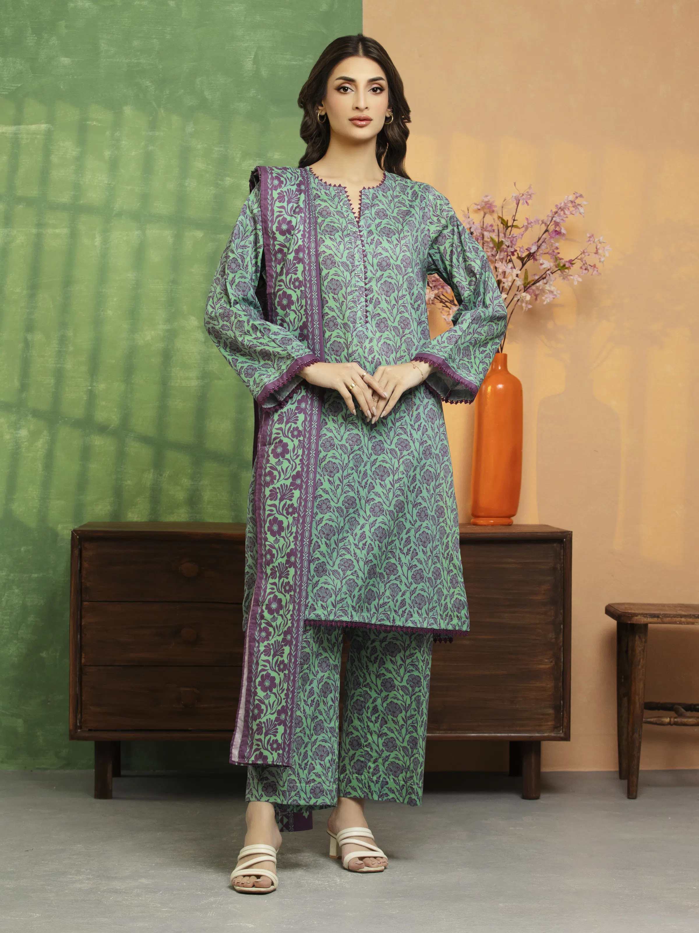 Printed Lawn Suit - EWU5A1-35183-3P