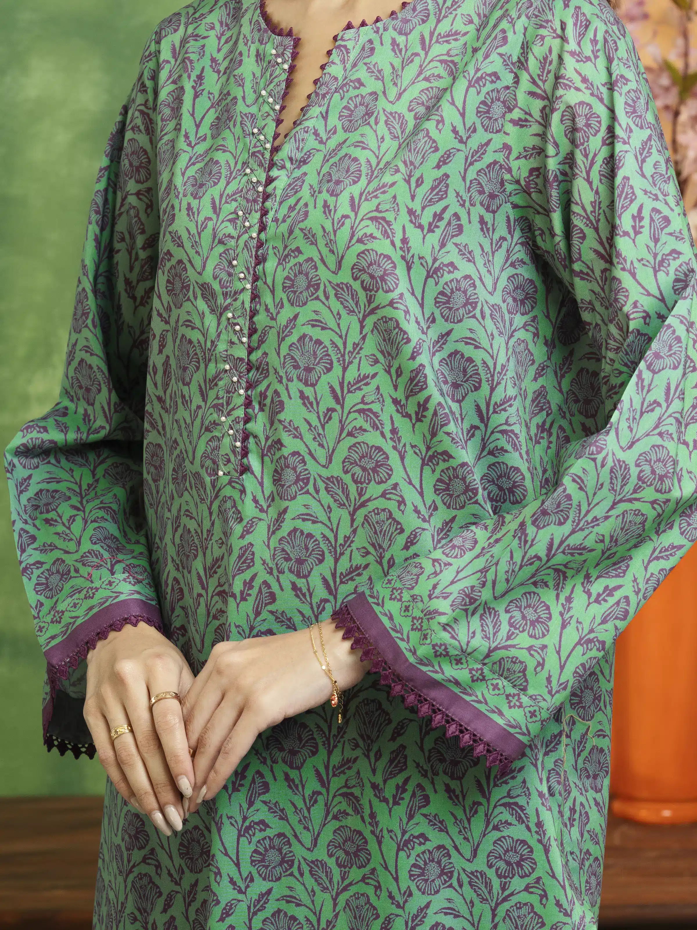 Printed Lawn Suit - EWU5A1-35183-3P - Image 4