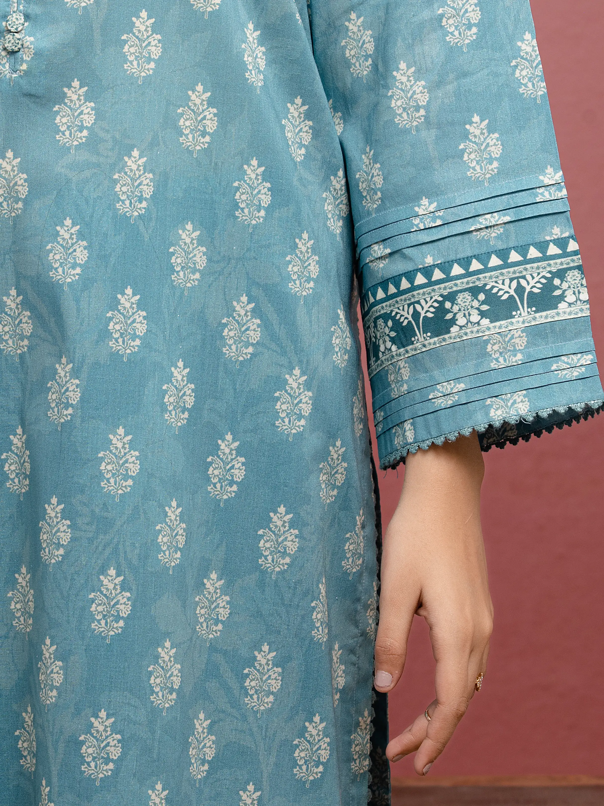 Printed Lawn Suit - EWU5A1-35048-3P - Image 4