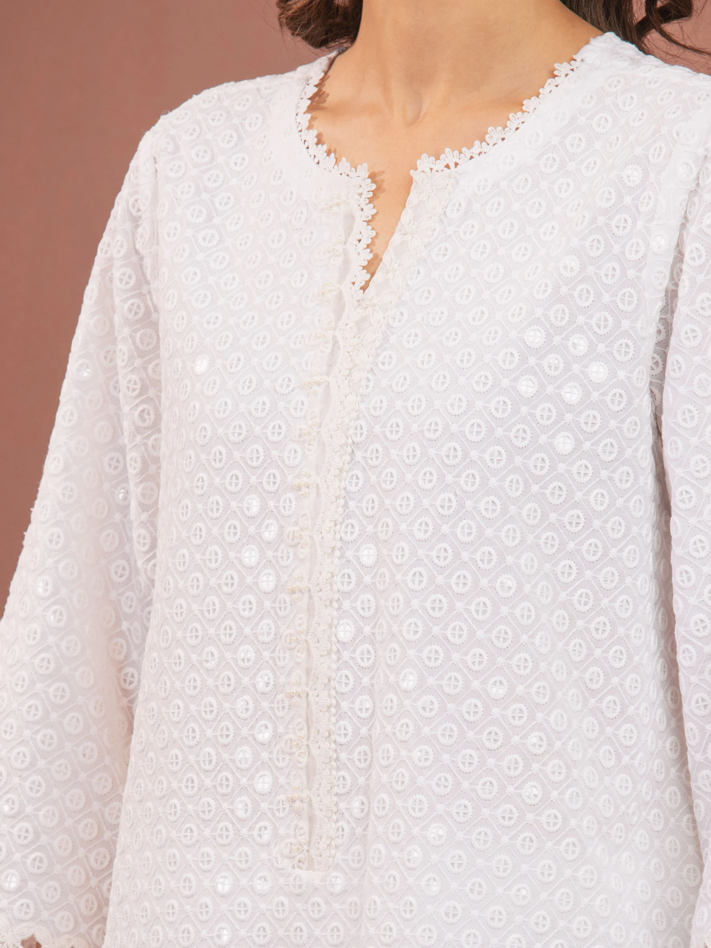Embroidered Cambric Suit - EWU5V2-31828-3P - Image 3