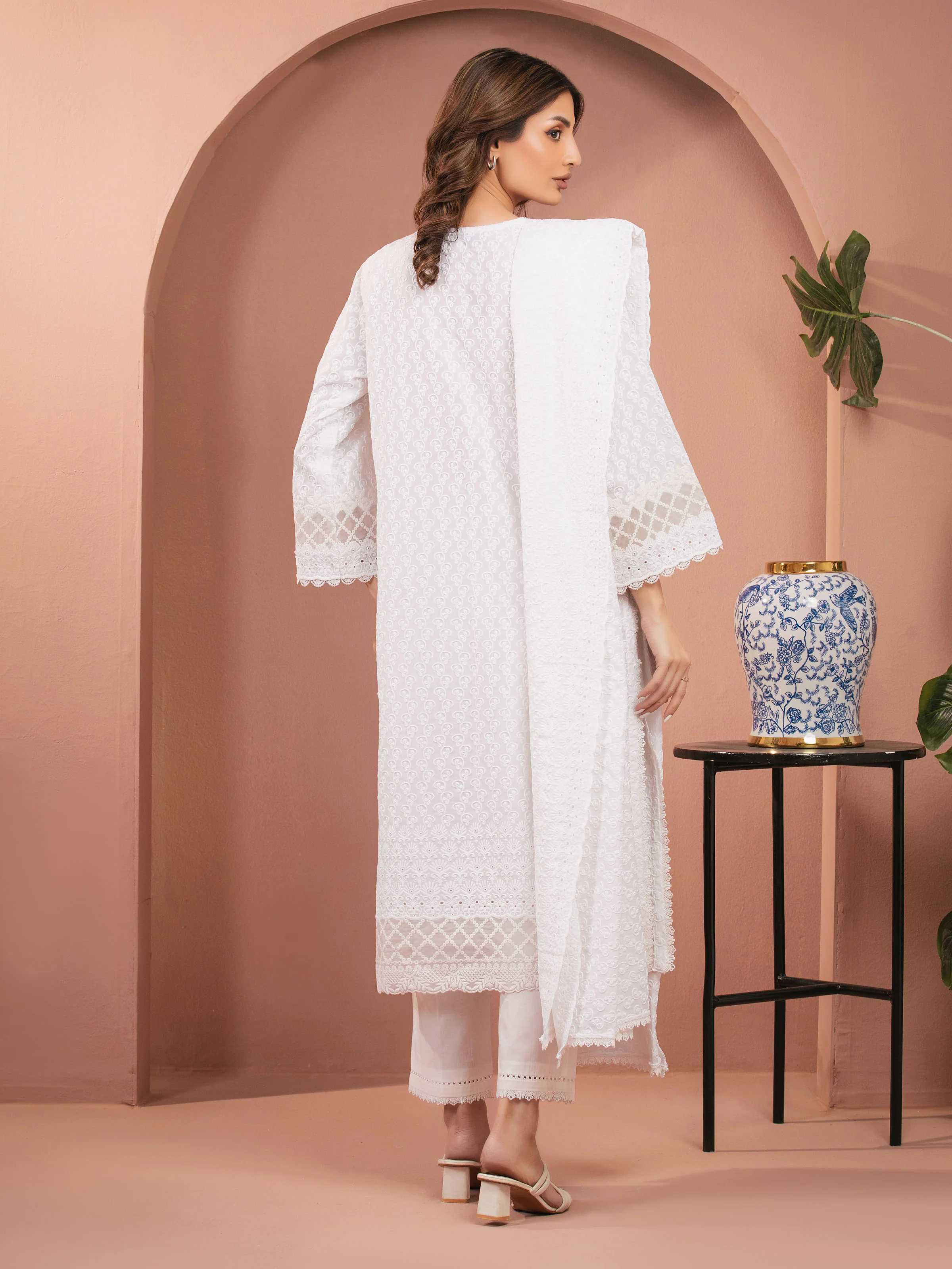 Embroidered Cambric Suit - EWU5V2-31829-3P - Image 6