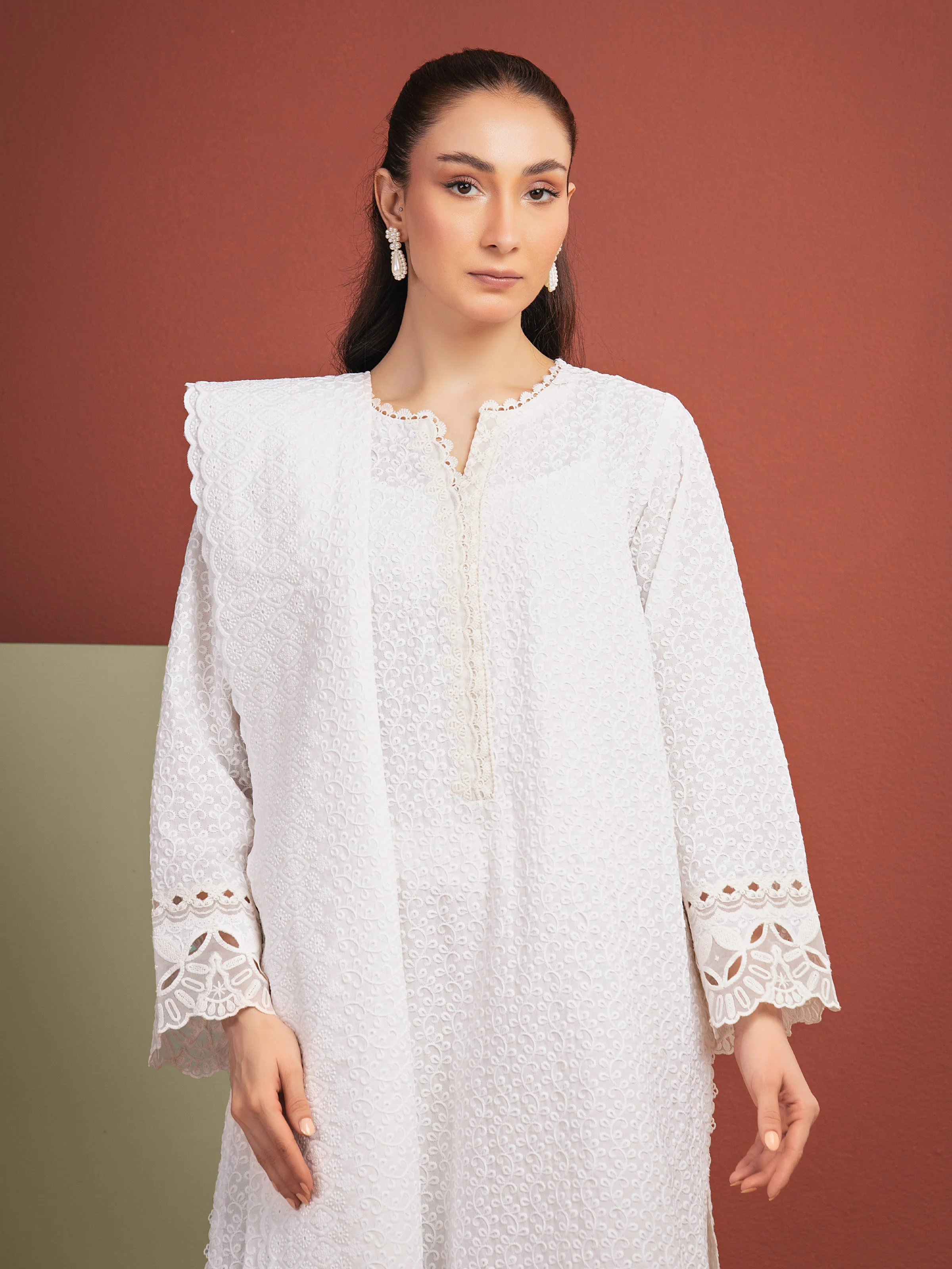 Embroidered Cambric Suit - EWU5V2-31831-3P - Image 2