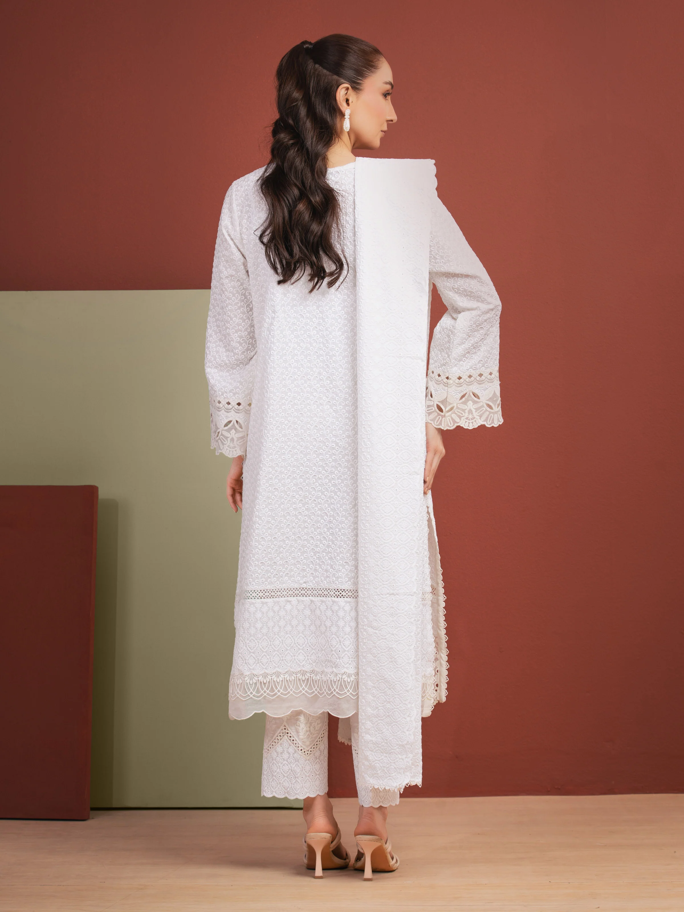 Embroidered Cambric Suit - EWU5V2-31831-3P - Image 5