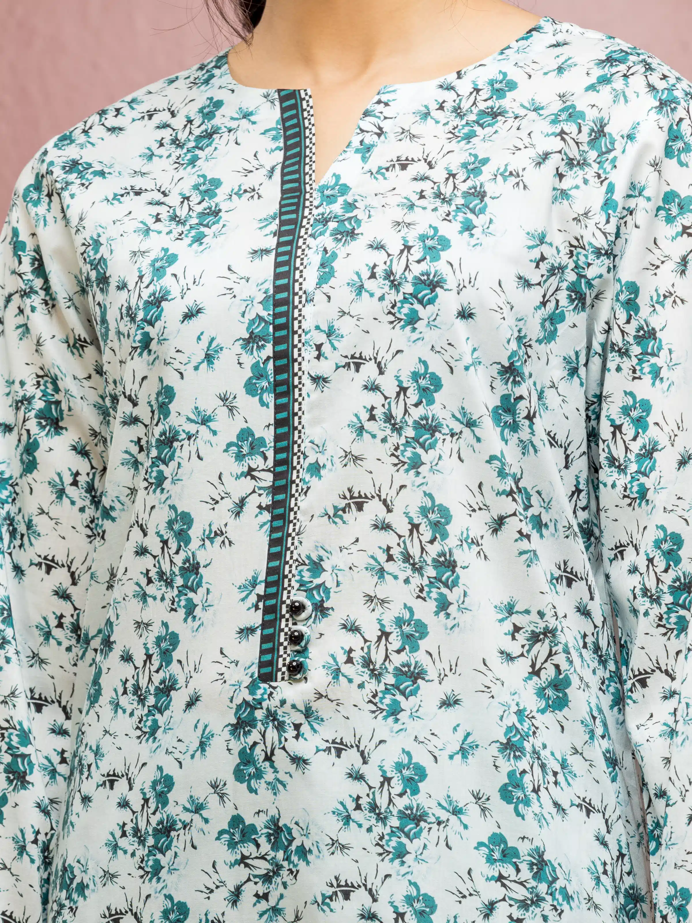 Printed Lawn Suit - EWU5A1-35104-3P - Image 4