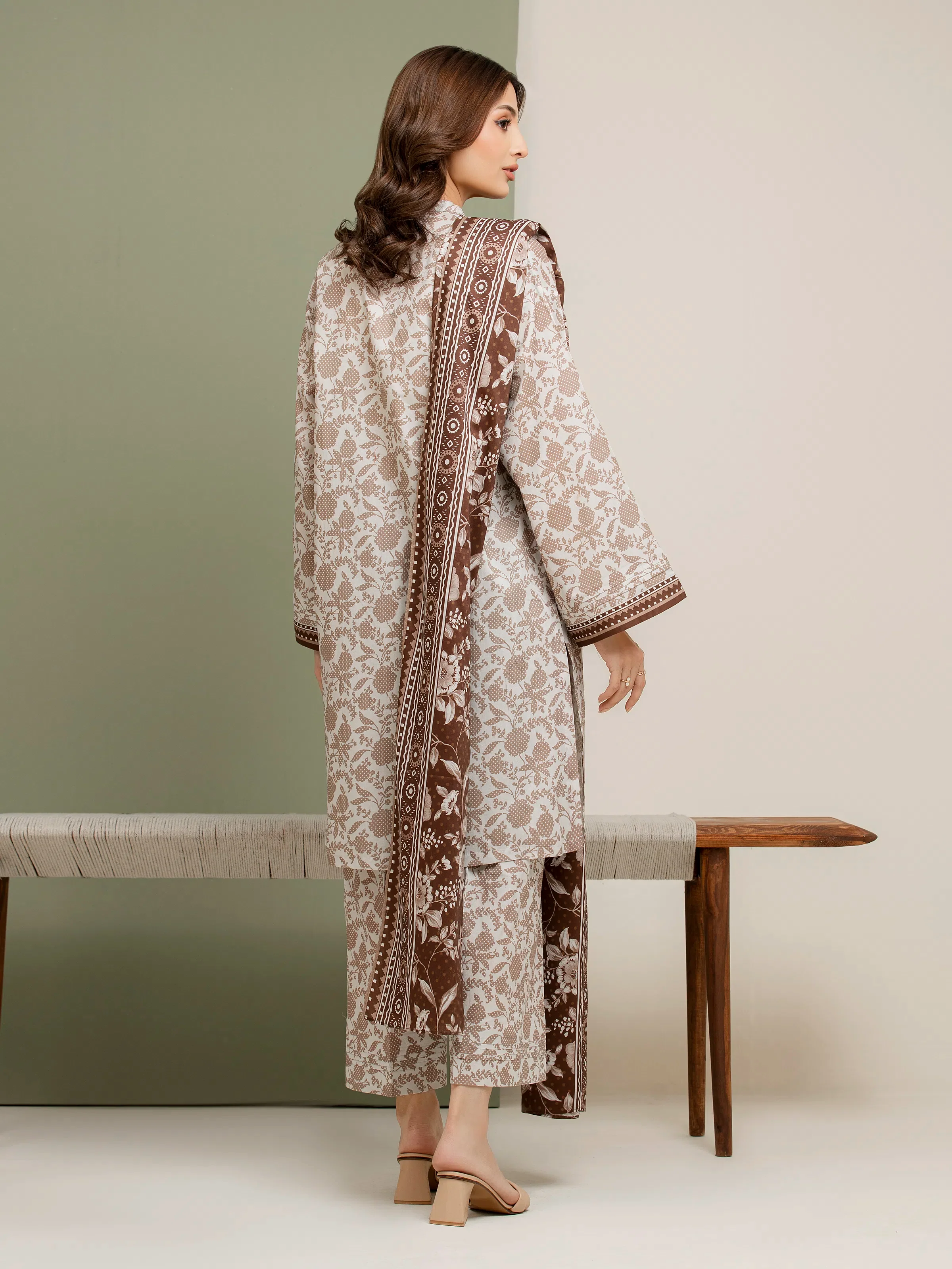 Printed Lawn Suit - EWU5A1-35150-3P - Image 2