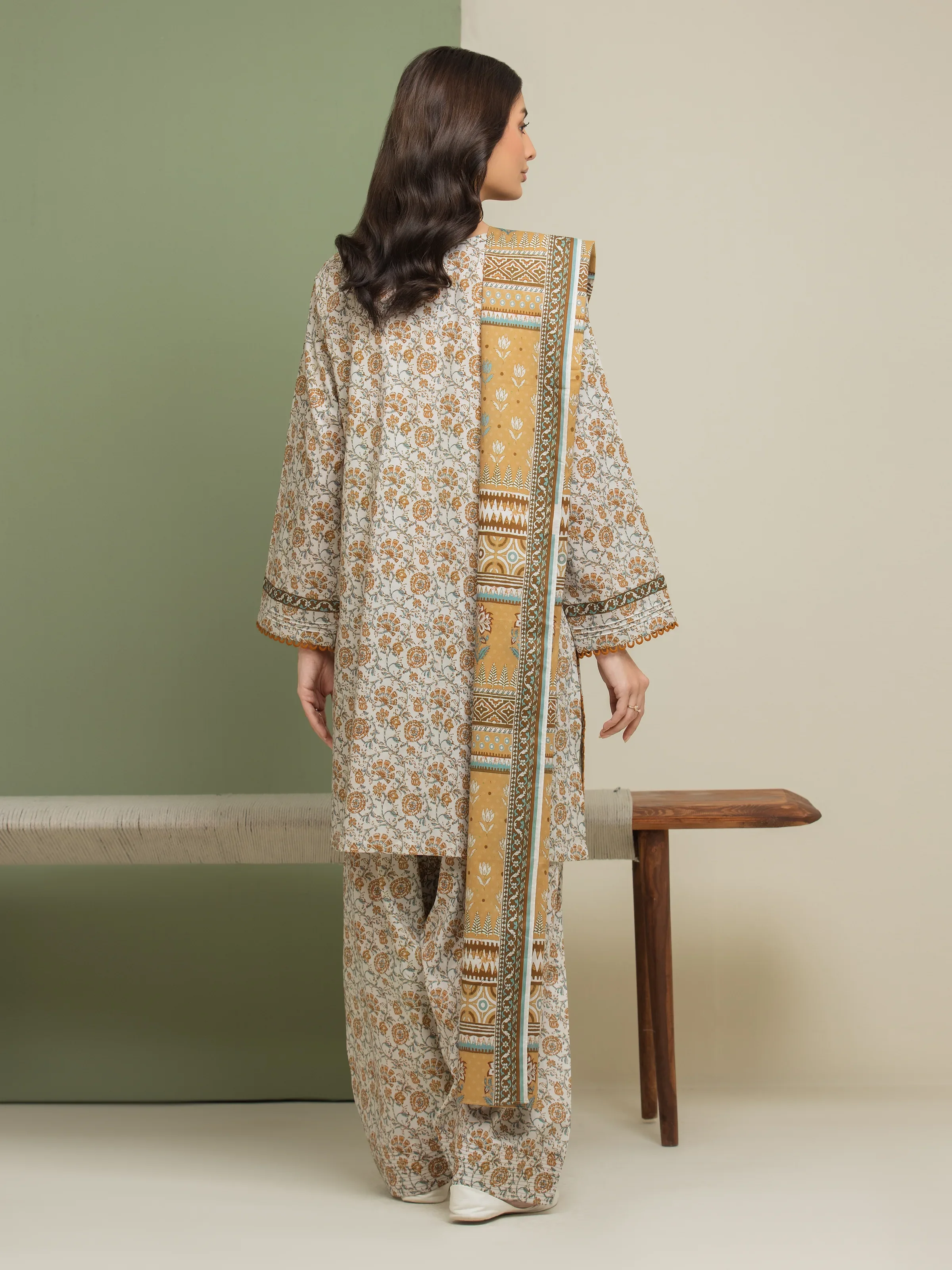 Printed Lawn Suit - EWU5A1-35194-3P - Image 2