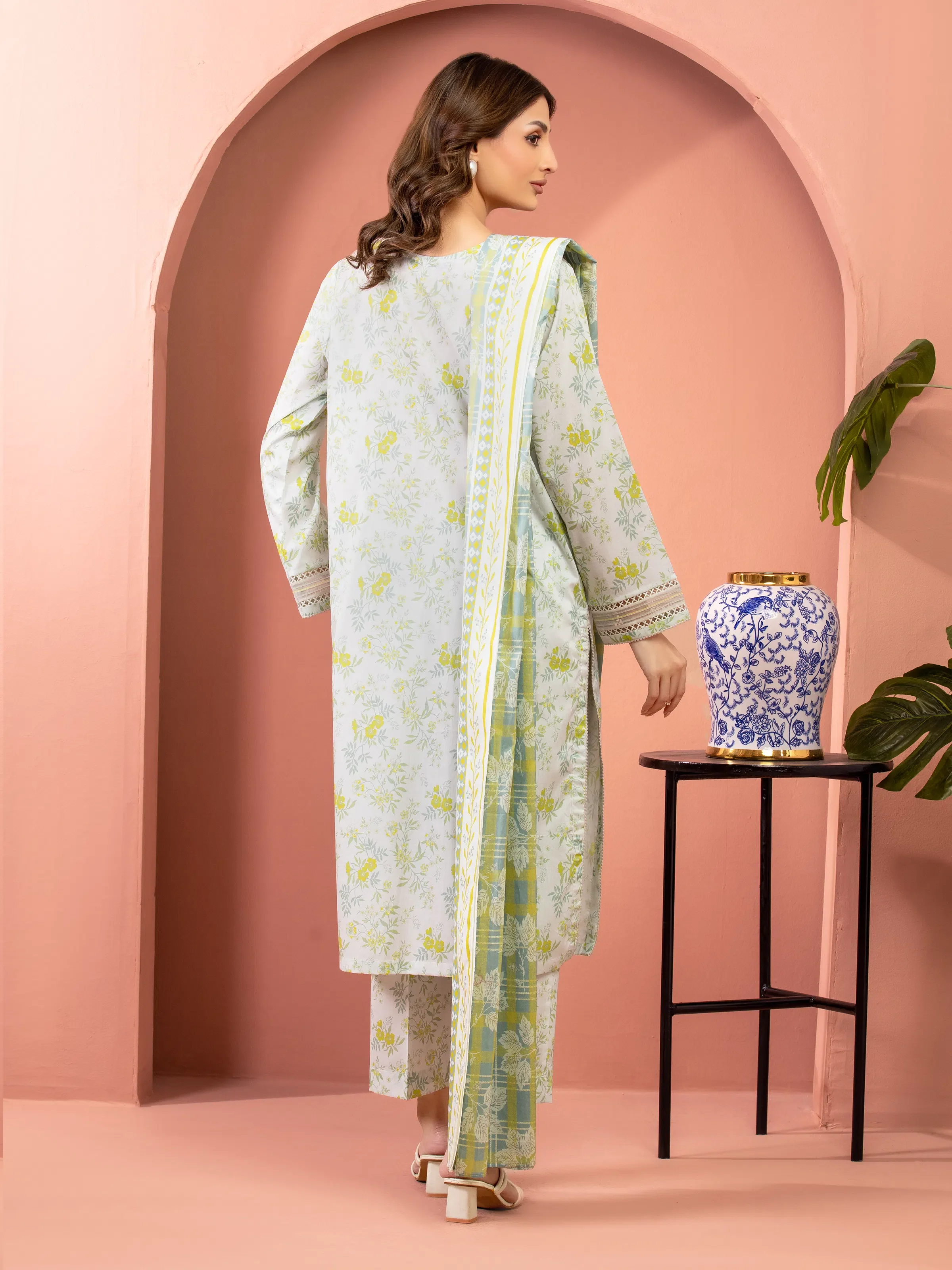 Printed Lawn Suit - EWU5A1-35610-3P - Image 6