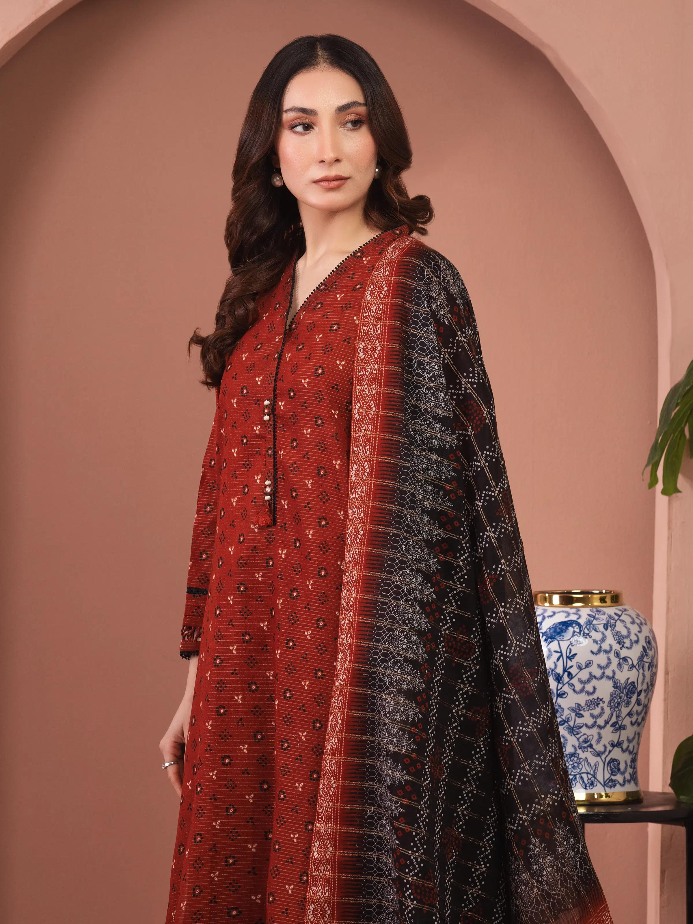 Printed Zari Lawn Suit - EWU5M6-015-3P - Image 2