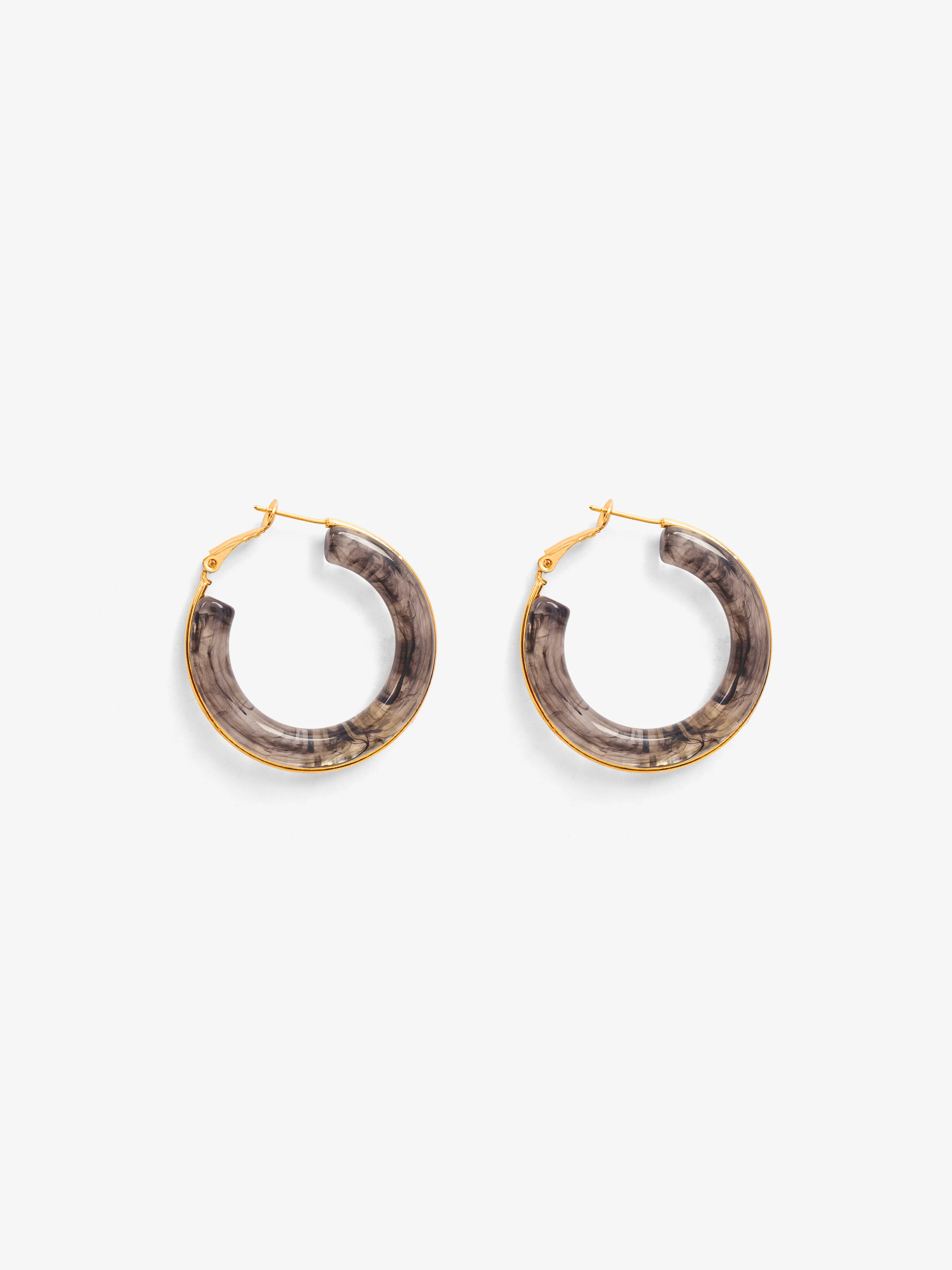 Twisted Hoop White Earrings - EAWE5-139