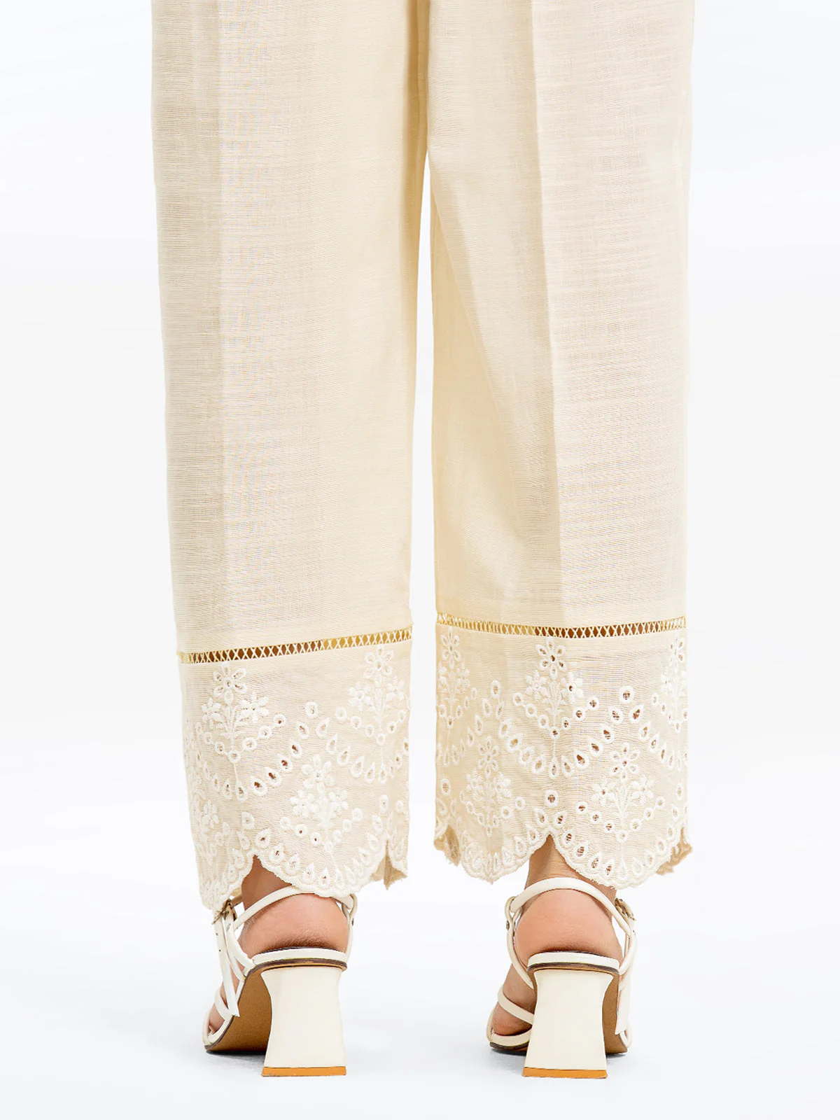 Embroidered Khaddar Trouser - EWBE23-76561 - Image 3