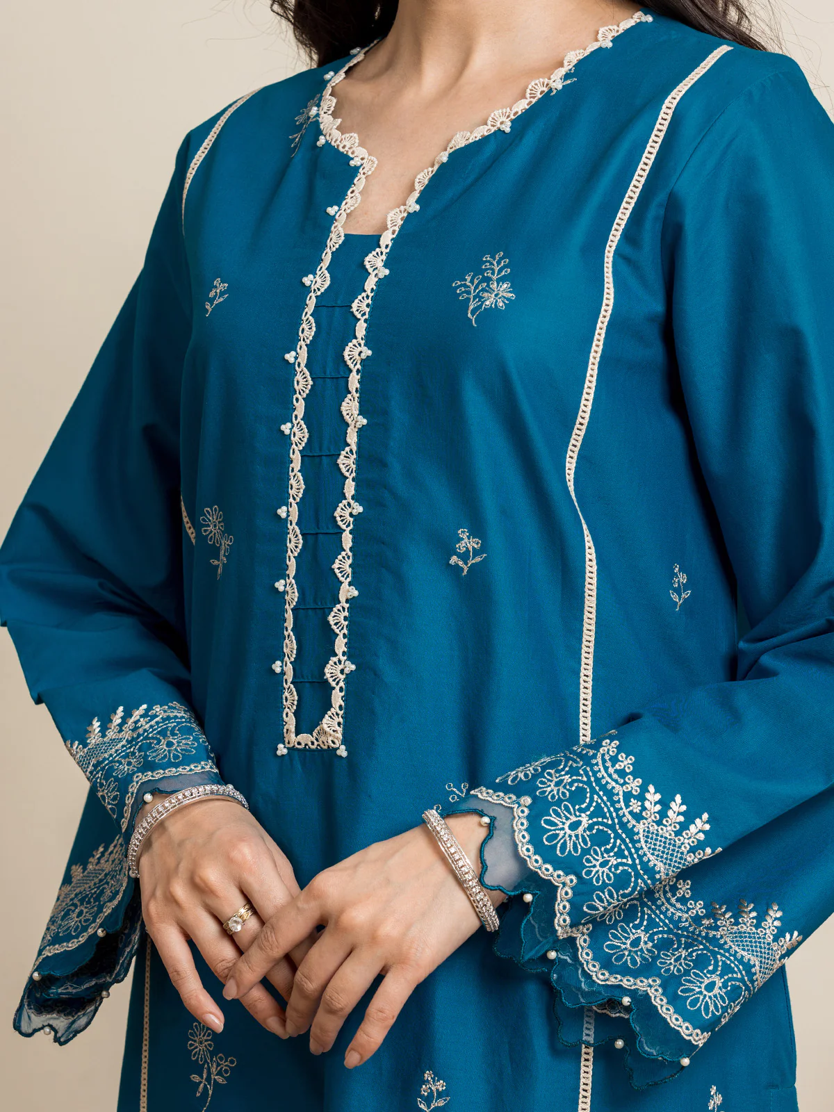 Embroidered Cambric Suit - EWU24V2-30057-3P - Image 2