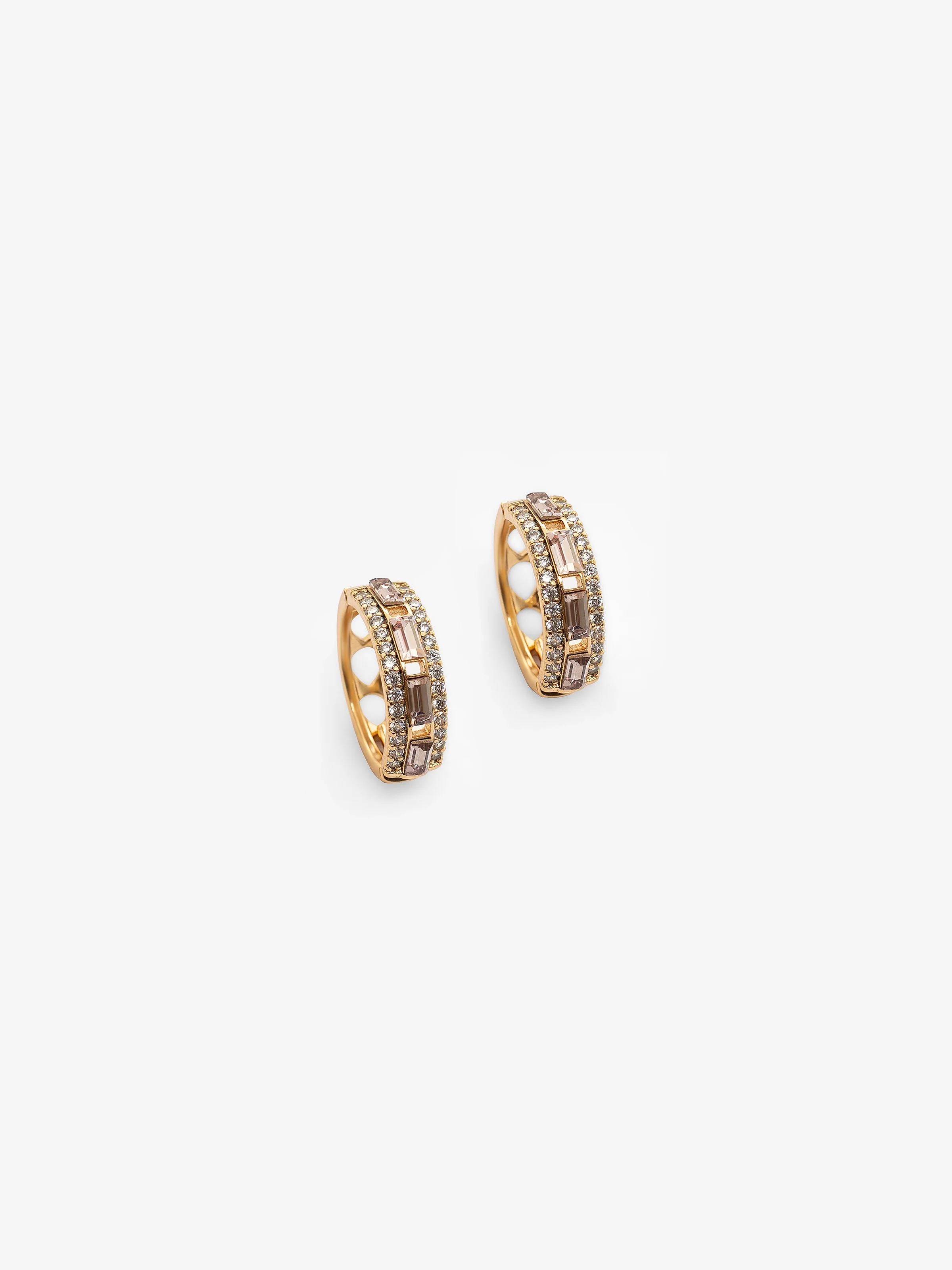 Gold Crystal Arc Hoops - EAWE5-041