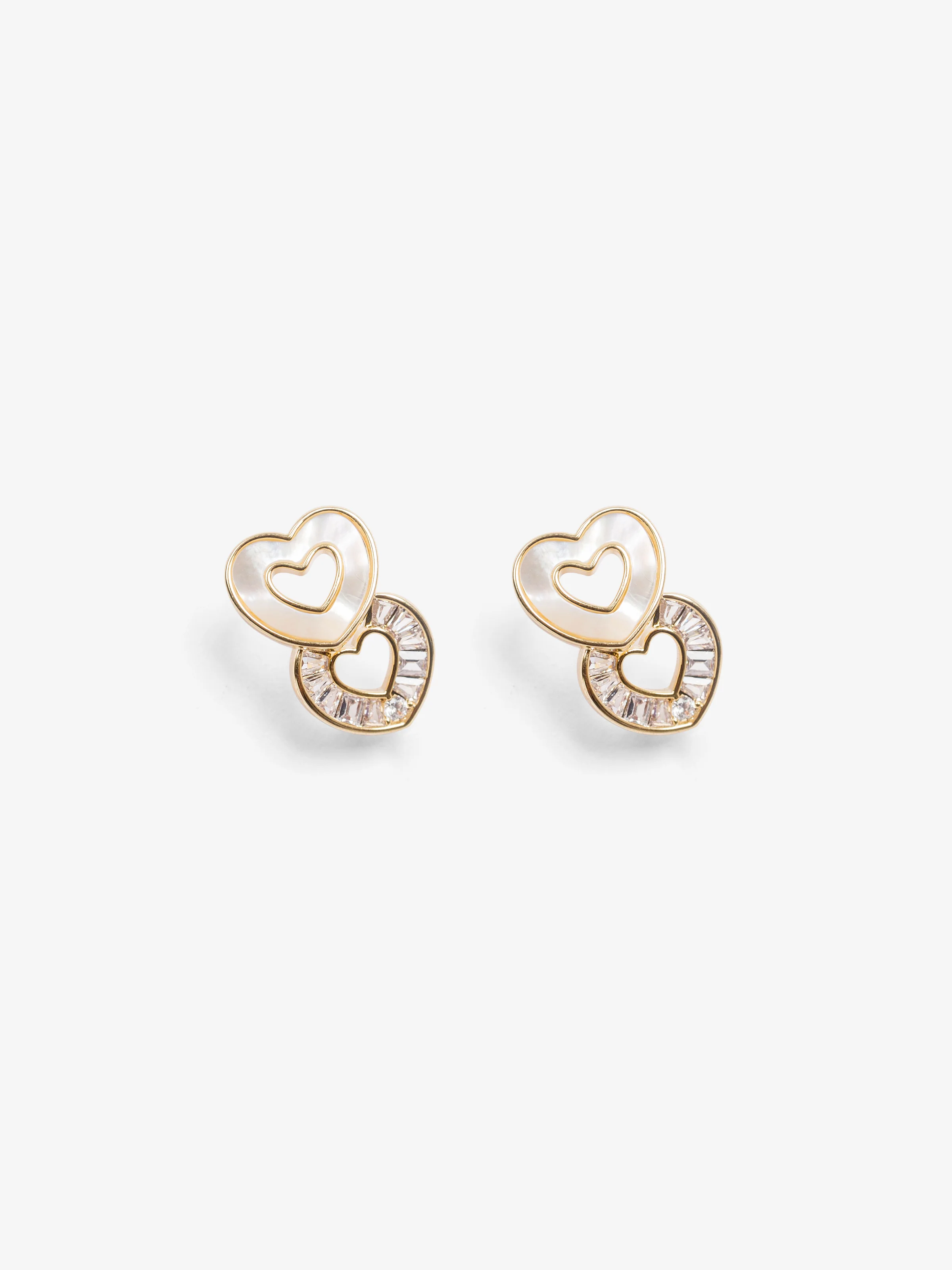 Golden Crystal Ear Studs - EAWE5-129