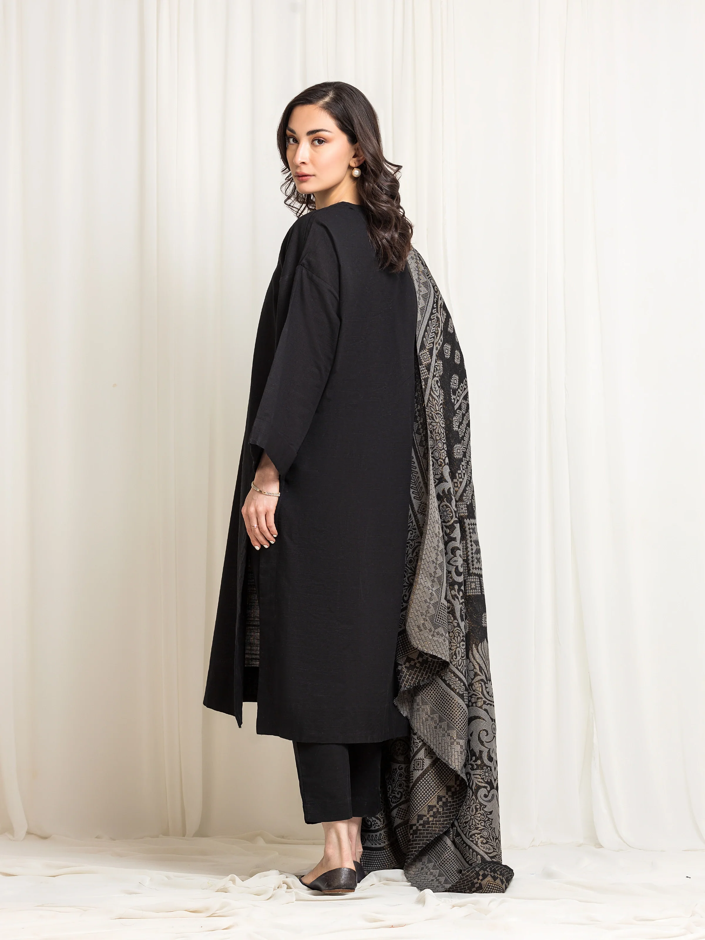 Pashmina Jacquard Zari Shawl - EWMSJ5-007 - Image 4