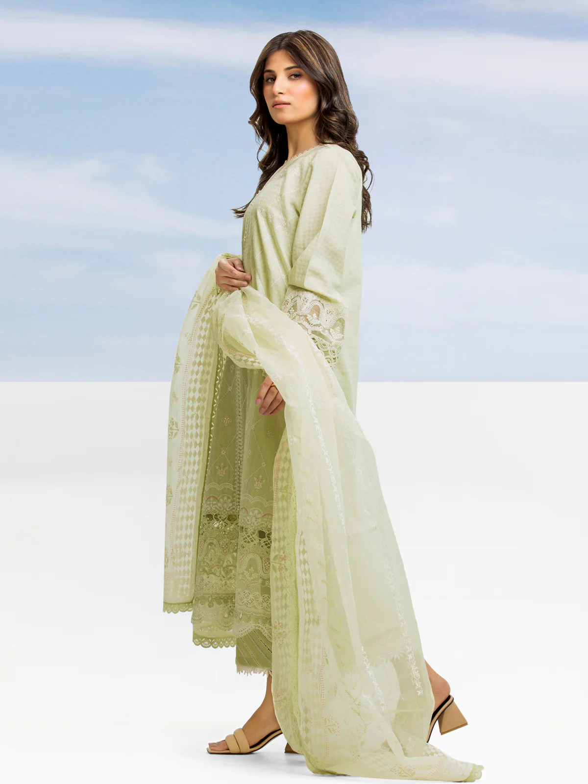 Embroidered Dobby Shirt Trouser - EWU24V7-28635ST - Image 2