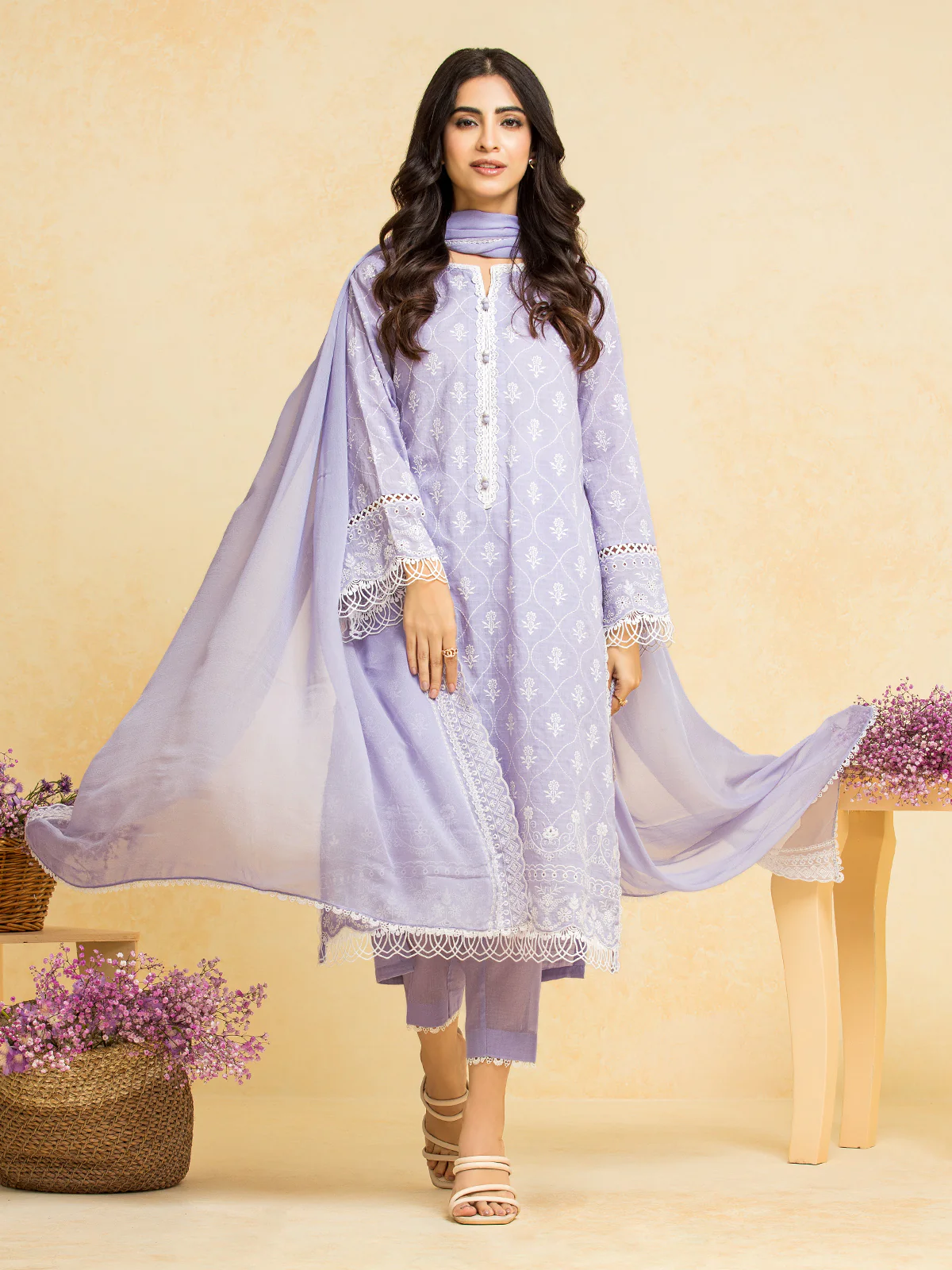 Embroidered Dobby Suit - EWU24V7-28783-3P - Image 2