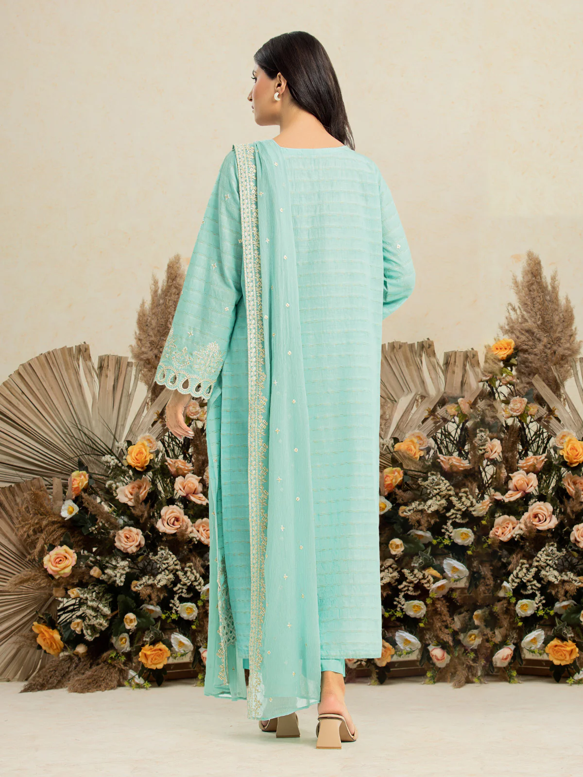Embroidered Jacquard Suit - EWU24V3-30023-3P - Image 4