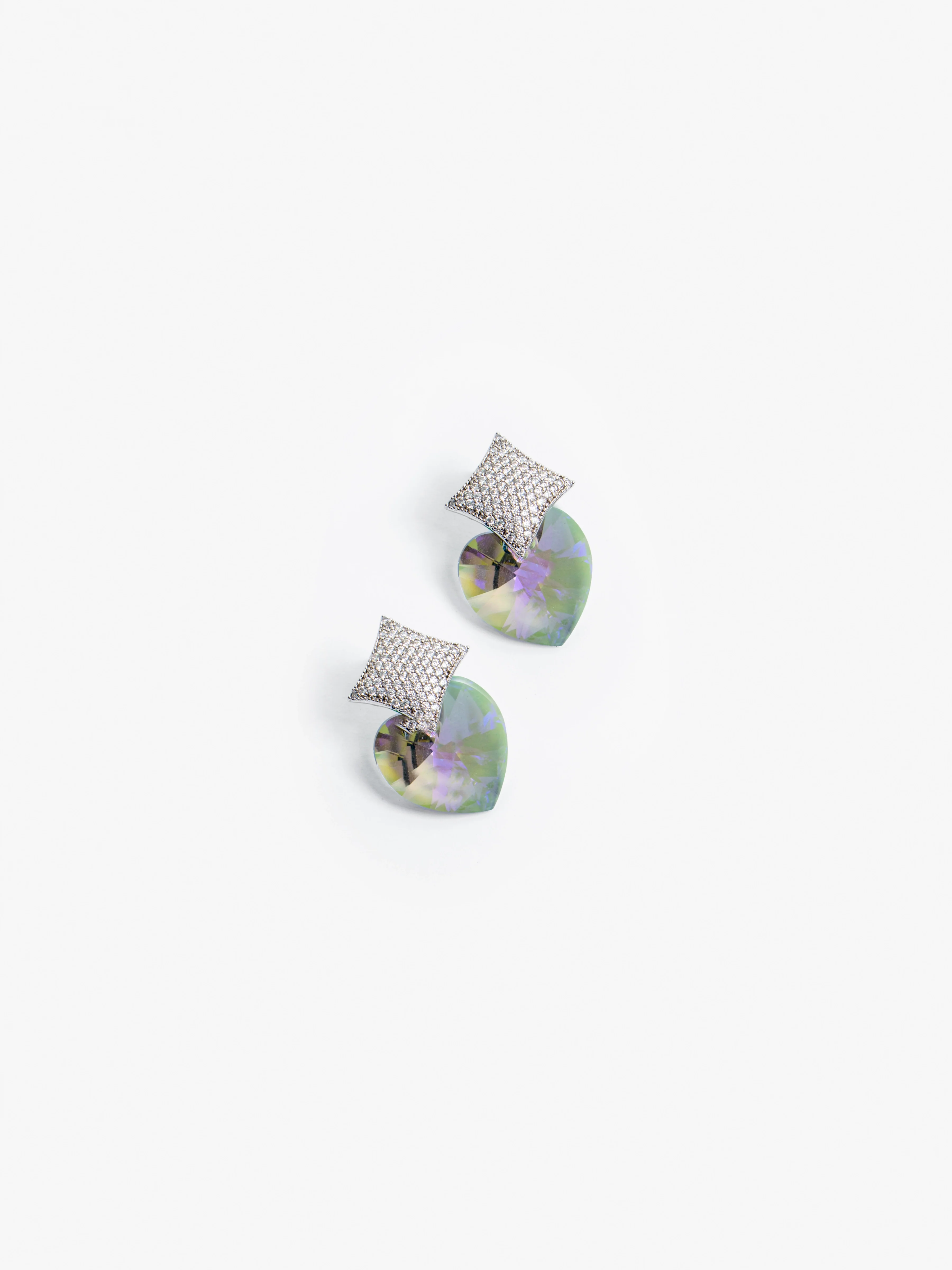 Pink Pave Crystal Round Ear Studs - EAWE5-049