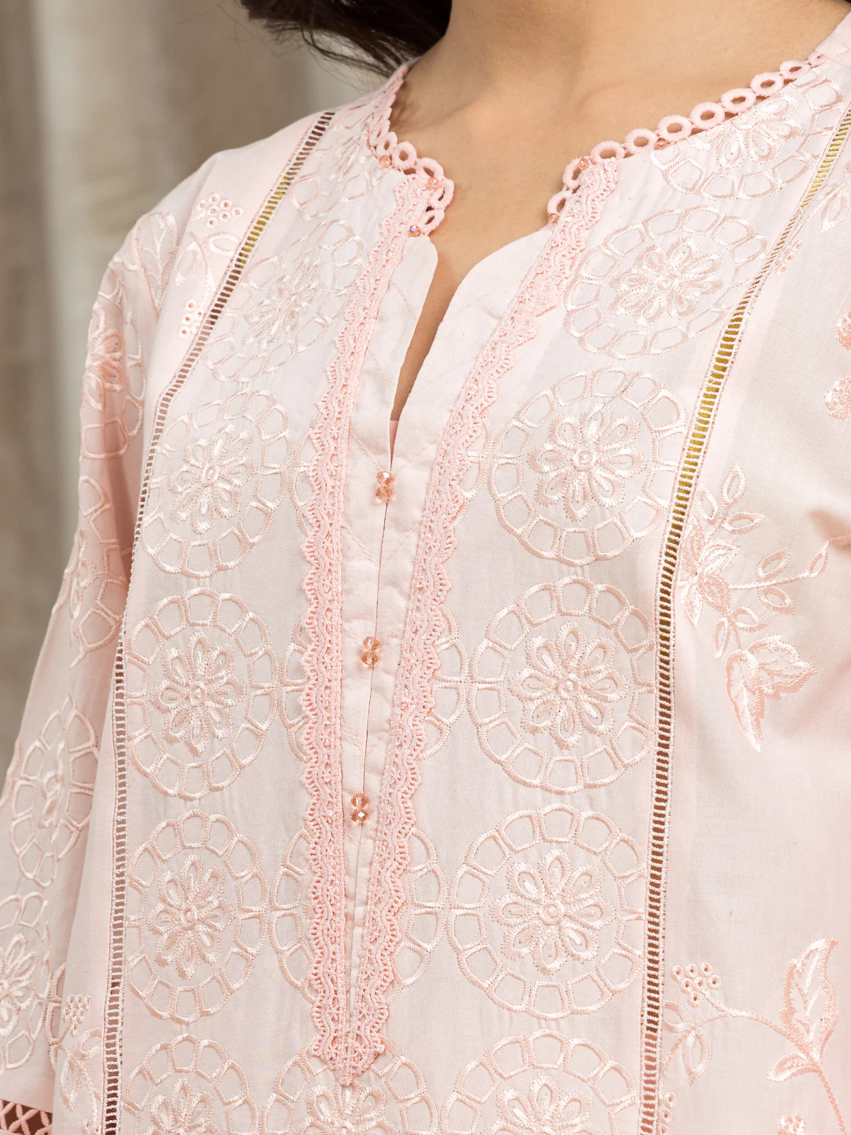 Embroidered Cambric Suit - EWU24V2-30152-3P - Image 3