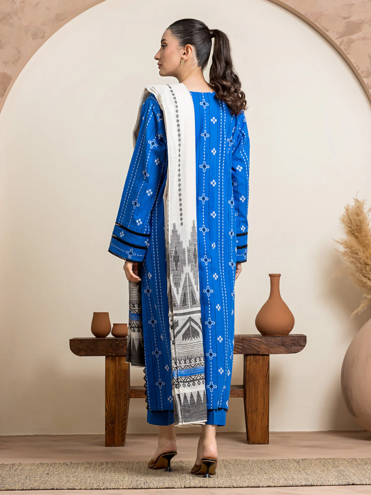 Embroidered Jacquard Suit - EWU24V3-30054-3P - Image 4