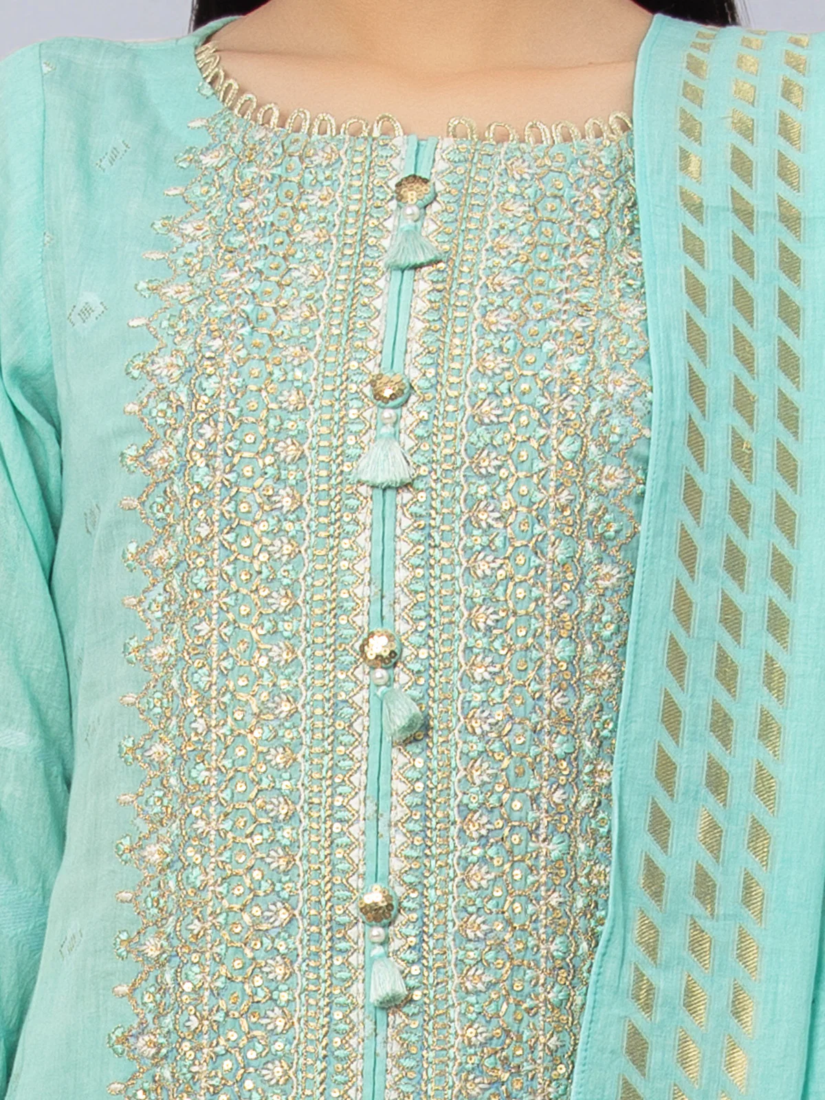 Embroidered Jacquard Suit - EWU24V3-26757-3P - Image 2