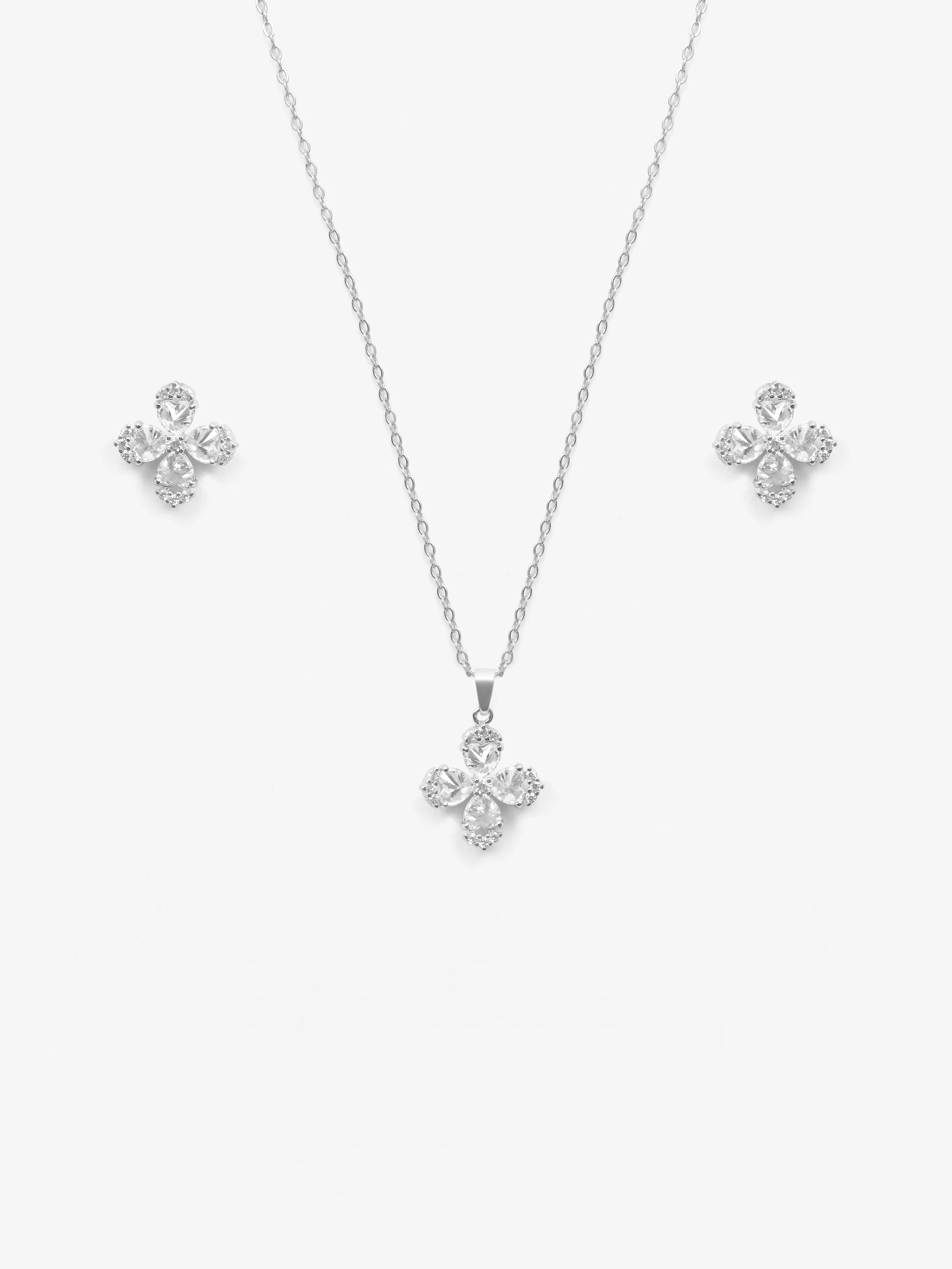 Silver Cascade Dot Jewelry Set - EAWJS5-012