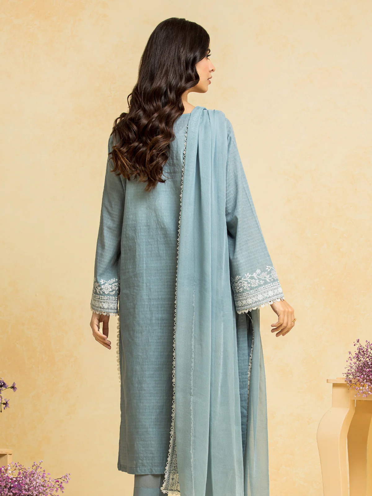 Embroidered Dobby Suit - EWU24V7-28784-3P - Image 3
